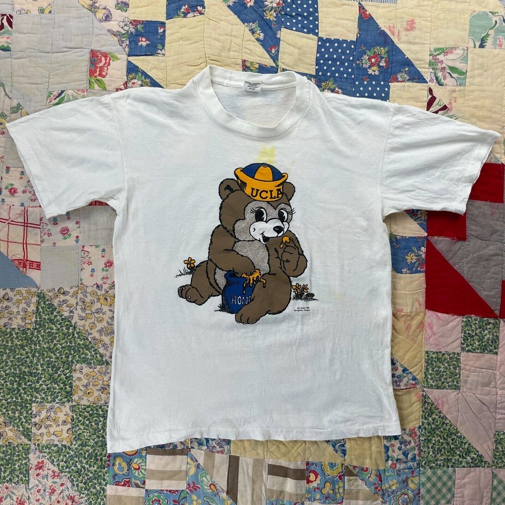 Vintage 80s UCLA University Los Angeles California Bruins Honey Bear Tee Medium